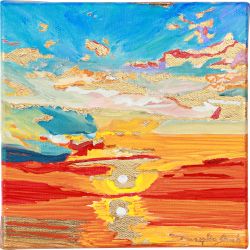 Golden Glow - 2 (2025)
Gold Foil and Acrylic on 3D Canvas
6 Inches x 6 Inches x 2.5 Inches