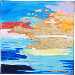 Golden Glow - 1 (2025)
Gold Foil and Acrylic on 3D Canvas
6 Inches x 6 Inches x 2.5 Inches