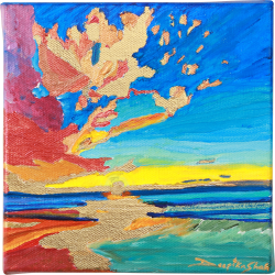 Golden Glow - 5 (2025)
Gold Foil and Acrylic on 3D Canvas
6 Inches x 6 Inches x 2.5 Inches