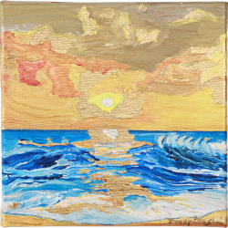 Golden Glow - 6 (2025)
Gold Foil and Acrylic on 3D Canvas
6 Inches x 6 Inches x 2.5 Inches